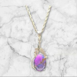 Vintage Purple copper turquiose pendant necklace